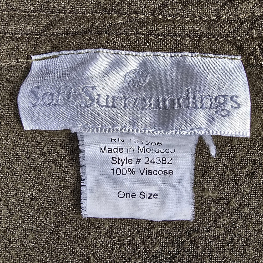 Soft Surroundings Tunic Top Womens One Size Green Lagenlook Dolman Pockets - Picture 2 of 8